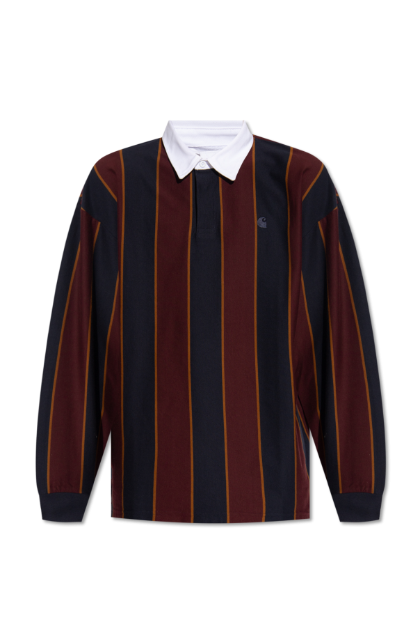 Burgundy 'Ruben' striped polo shirt Carhartt WIP - IetpShops Ukraine -  Charles Jeffrey Loverboy x Fred Perry long-line tartan polo shirt